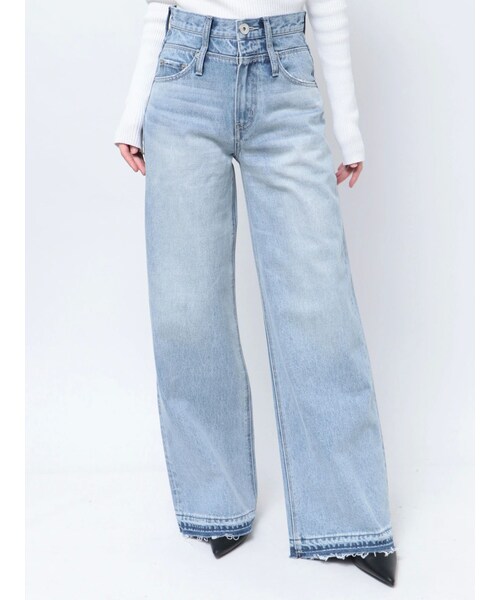 GYDA（ジェイダ）の「ハイウエストDOUBLEベルトワイドデニムパンツ（デニムパンツ・レディース・ブルー/アイスブルー・S/M）」の11枚目の写真