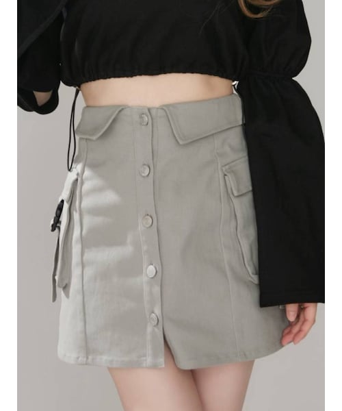 EATME（イートミー）の「フラップポケットカーゴスカート（スカート・レディース・ブラック/グリーン/ベージュ・S/M）」の12枚目の写真