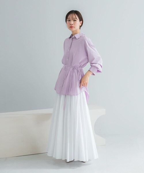 URBAN RESEARCH ROSSO（アーバンリサーチロッソ）の「コットンボリュームマキシスカート（スカート・レディース・WHITE/L/PURPLE/BLACK・Free）」の5枚目の写真