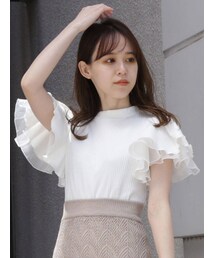 dazzlin | ダブルフリルコンパクトトップス(Tシャツ/カットソー)