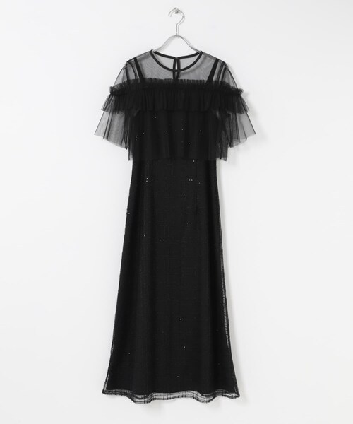 URBAN RESEARCH ROSSO（アーバンリサーチロッソ）の「kaene　フリルチュールドッキングドレス（ワンピース・レディース・Salmonpink/black・36）」の12枚目の写真