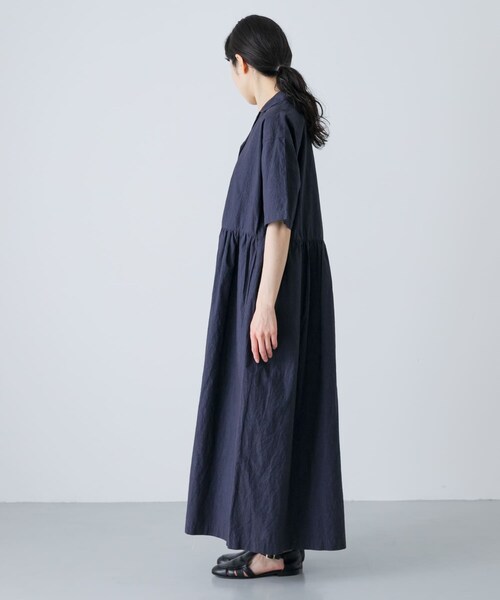 かぐれ（カグレ）の「オープンカラーシャツワンピース（ワンピース・レディース・NAVY/BLACK・Free）」の21枚目の写真