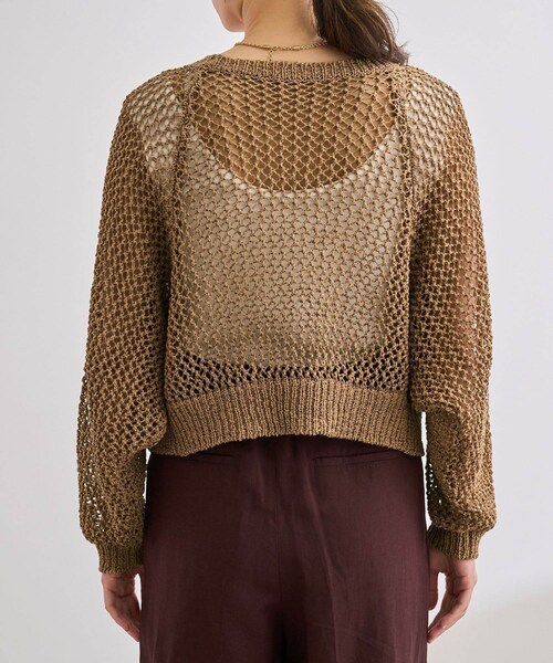 ROPE'（ロペ）の「【洗える】テープヤーンメッシュニットボレロ（カーディガン/ボレロ・レディース・ブラック/ベージュ・F）」の12枚目の写真