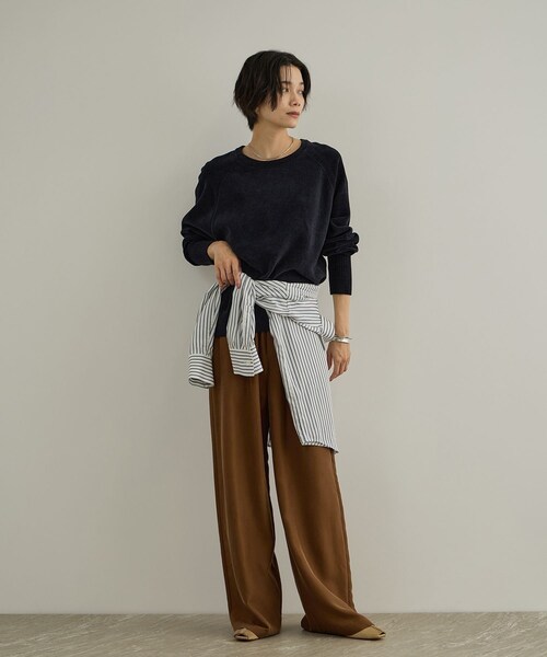ADAM ET ROPE'(アダムエロペ)の「GENTLE SILK パンツ / セットアップ対応・新色追加(シャツ/ブラウス・レディース・ブラック/ブラウン・M/S)」の11枚目の写真