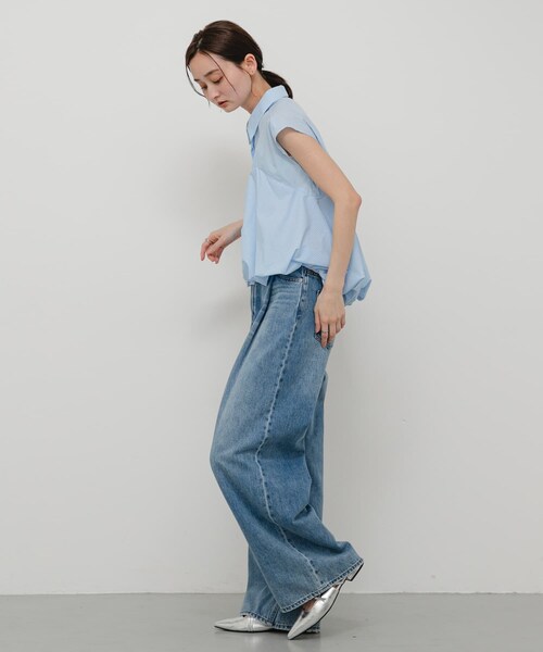 SENSE OF PLACE by URBAN RESEARCH(センスオブプレイスバイアーバンリサーチ)の「タックフェードデニムパンツ(デニムパンツ・レディース・L.BLUE/L.INDIGO・S/M)」の9枚目の写真
