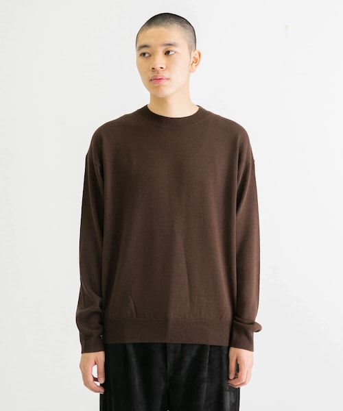 URBAN RESEARCH（アーバンリサーチ）の「coupronde　イタリアンウールシルクカシミアニット（ニット/セーター・メンズ・BROWN/O RED/ECRU/BLACK・46/48）」の3枚目の写真