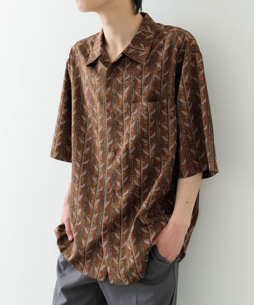 ITEMS URBANRESEARCH(アイテムズ アーバンリサーチ)の「リーフプリントオープンカラー半袖シャツ(シャツ/ブラウス・メンズ・BEG/BRN/BLK・M/L)」の18枚目の写真
