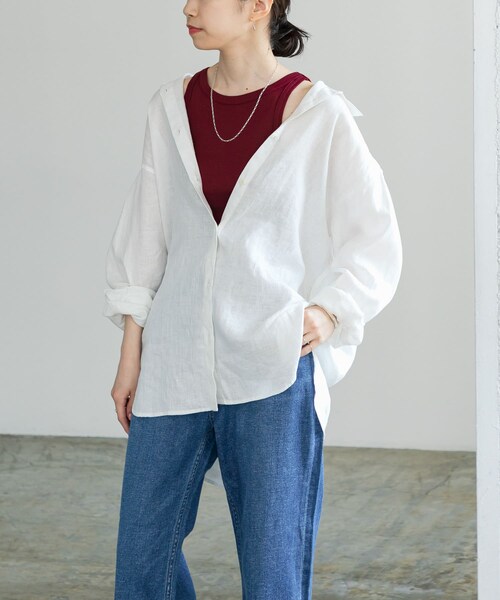URBAN RESEARCH（アーバンリサーチ）の「『MADE IN JAPAN』アメリカンスリーブタンクトップ（タンクトップ・レディース・BORDEAUX/OFF/BEIGE/PINK・FREE）」の20枚目の写真