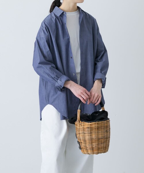かぐれ（カグレ）の「ハイツイストコットンレギュラーシャツ（シャツ/ブラウス・レディース・BLUE/NAVY・Free）」の17枚目の写真