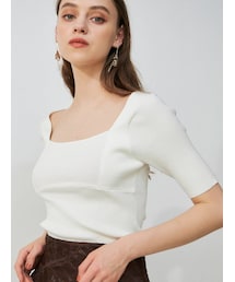 MERCURYDUO | コンパクトブロッキングリブニット(ニット/セーター)