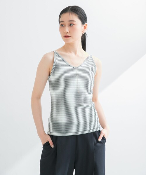 URBAN RESEARCH（アーバンリサーチ）の「『別注』Miller×URBAN RESEARCH　Prib Cami tank（キャミソール・レディース・IVORY/NVY BORDER/CHARCOAL・FREE）」の17枚目の写真