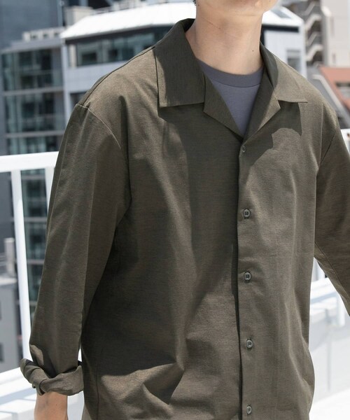 ITEMS URBANRESEARCH（アイテムズ アーバンリサーチ）の「ペーパータッチオープンカラーシャツ（シャツ/ブラウス・メンズ・GRY/KHK/BLK・M/L）」の20枚目の写真