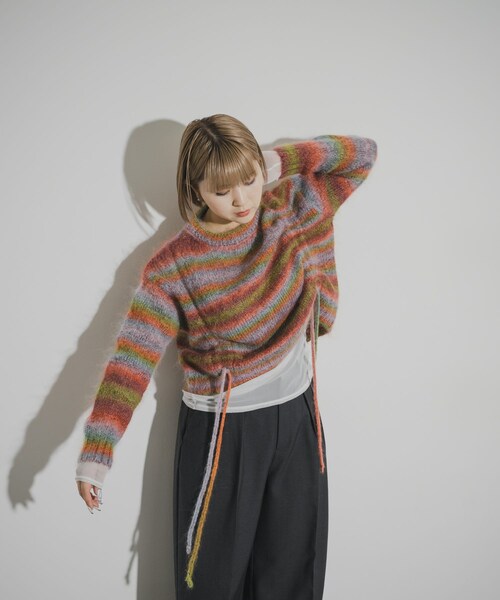 THE GOODLAND MARKET（ザグッドランドマーケット）の「cwtch　PSYCHEDELIC KNIT TOPS（ニット/セーター・レディース・NAVY/YELLOW・Free）」の16枚目の写真