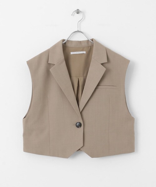 KBF（ケイビーエフ）の「ルーズテーラードベスト（テーラードジャケット・レディース・SAND/BLACK・one）」の20枚目の写真