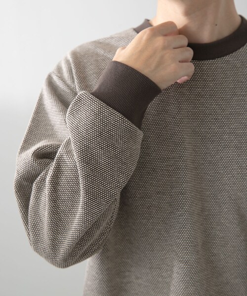 ITEMS URBANRESEARCH（アイテムズ アーバンリサーチ）の「バーズアイ ジャカード スウェット（スウェット・メンズ・BEG/D.BRN/NVY・M/L）」の9枚目の写真
