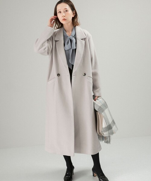 URBAN RESEARCH ROSSO（アーバンリサーチロッソ）の「セミダブルロングチェスターコート（チェスターコート・レディース・CAMEL/L/GRAY/BLUE・36/38）」の5枚目の写真