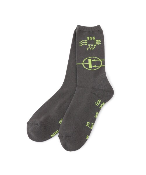 ADAM ET ROPE'（アダムエロペ）の「【BAL/バル】JACQUARD SOCKS（ソックス/靴下・メンズ・チャコール/ホワイト・F）」の2枚目の写真