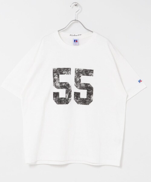 URBAN RESEARCH Sonny Label（アーバンリサーチサニーレーベル）の「『別注』Russell Athletic×Sonny Label　ナンバリングショートスリーブTシャツ（Tシャツ/カットソー・メンズ・オフ/キナリ/ブルー・M/L）」の18枚目の写真