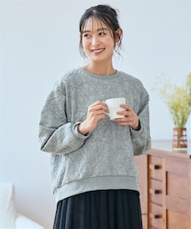 SMILE LAND | ＜大きいサイズ＞ふくれフラワージャガードゆるシルエットプルオーバー(Tシャツ/カットソー)