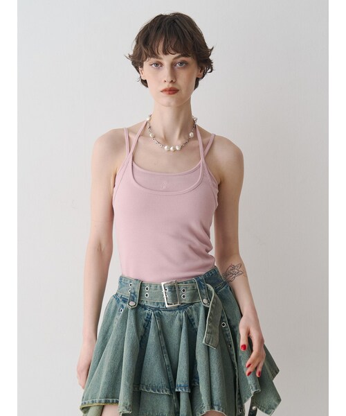 jouetie（ジュエティ）の「レイヤードキャミソール（キャミソール・レディース・オフホワイト/ブラック/レッド/ピンク/ブルー・M）」の11枚目の写真