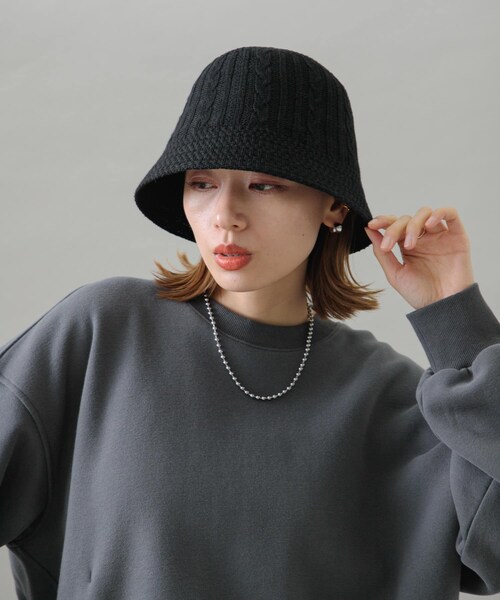 URBAN RESEARCH Sonny Label（アーバンリサーチサニーレーベル）の「サーモベルハット（ハット・レディース・ブラック/ベージュ・one）」の5枚目の写真