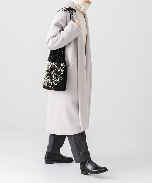 かぐれ（カグレ）の「MITTAN　半纏ロングコート（チェスターコート・レディース・薄々灰・1/2）」の7枚目の写真