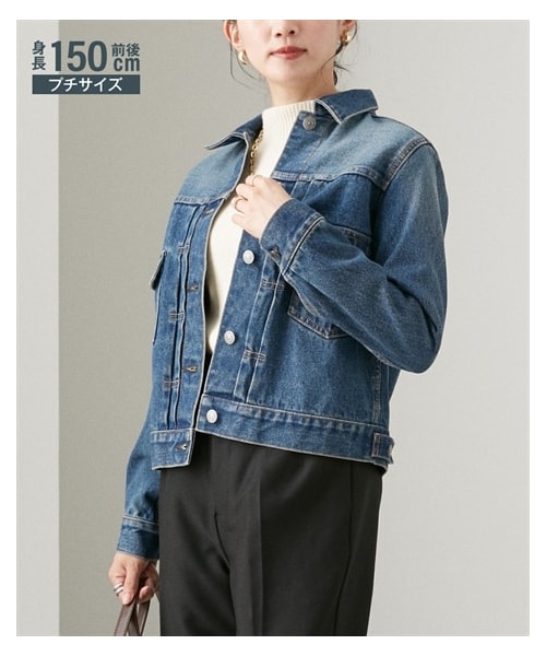 nissen（ニッセン）の「小さいサイズ　デニムジャケット　低身長さん・小柄女性（デニムジャケット・レディース・ユーズドブルー・PSS/PS/PM/PL）」の2枚目の写真