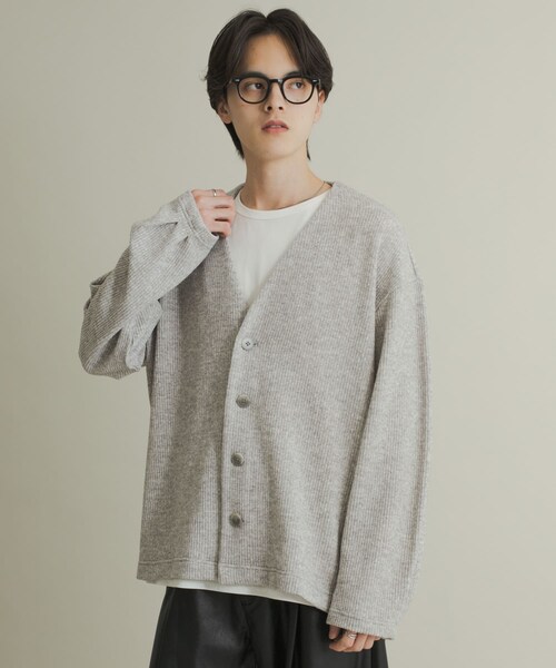 SENSE OF PLACE by URBAN RESEARCH（センスオブプレイスバイアーバンリサーチ）の「ウールタッチジャージカーディガン（カーディガン/ボレロ・メンズ・BLACK/GRAY/MINT・M/L）」の2枚目の写真