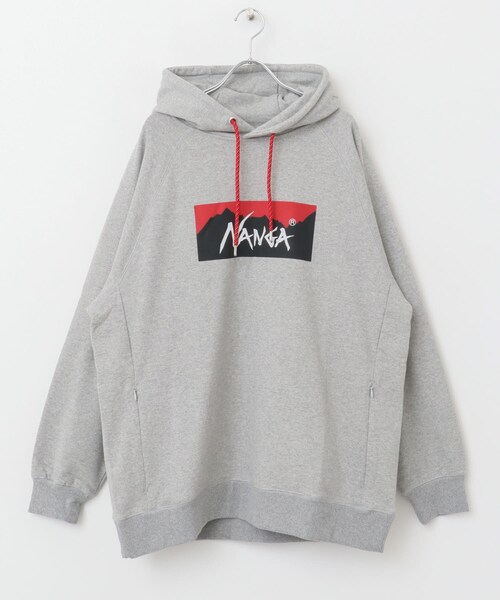 EKAL（エカル）の「NANGA　ECO HYBRID BOX LOGO SWEAT HOODIE（スウェット・メンズ・L.GRY・M/L）」の13枚目の写真