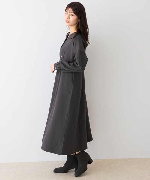 URBAN RESEARCH ROSSO（アーバンリサーチロッソ）の「『UR TECH SMOOTHLUXE』F by ROSSO　キーネックワンピース（ワンピース・レディース・BEIGE/C/GRAY/BLACK・36/38）」の19枚目の写真