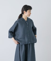 かぐれ | リネン半袖オープンカラーシャツ(シャツ/ブラウス)