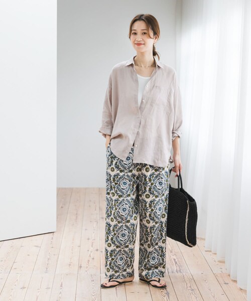 URBAN RESEARCH DOORS(アーバンリサーチドアーズ)の「リネンオーバーシャツ(シャツ/ブラウス・レディース・STRIPE/PINK/L.GRAY・Free)」の11枚目の写真