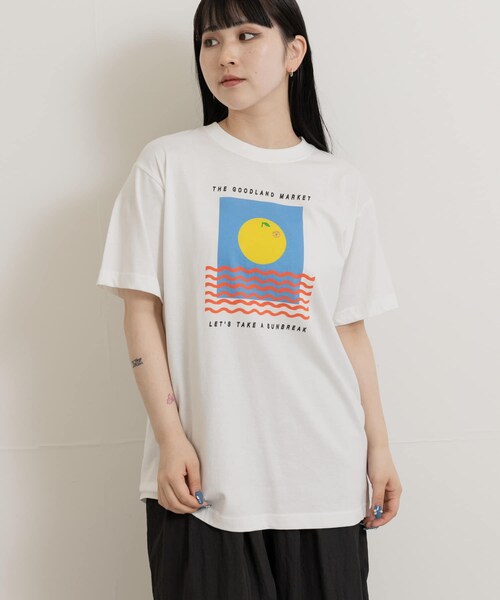 THE GOODLAND MARKET（ザグッドランドマーケット）の「ザ グッドランド マーケット　ORANGE SUNSHINE（Tシャツ/カットソー・メンズ・WHITE/PURPLE・S/M/L）」の3枚目の写真