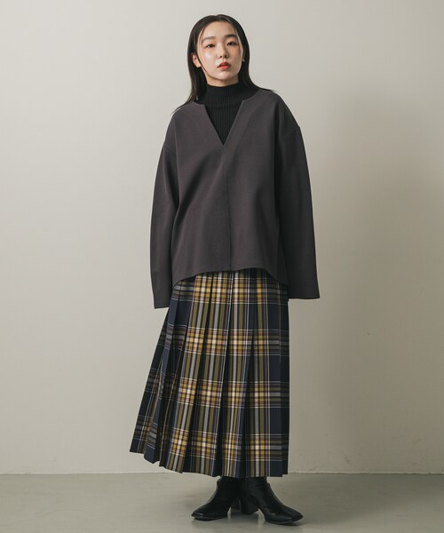 SENSE OF PLACE by URBAN RESEARCH（センスオブプレイスバイアーバンリサーチ）の「スキッパールーズトップ（その他トップス・レディース・IVORY/CAMEL/CHARCOAL・one）」の16枚目の写真