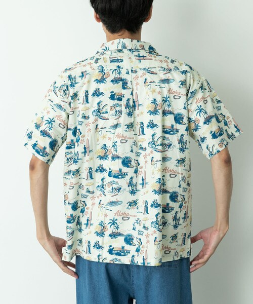 URBAN RESEARCH Sonny Label（アーバンリサーチサニーレーベル）の「HIROCKSHOWコラボアロハシャツ（シャツ/ブラウス・メンズ・オフ/ミント/ネイビー・M/L）」の5枚目の写真