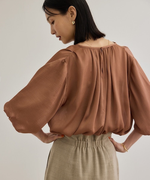 ROPE'（ロペ）の「楊柳スキッパーブラウス/イージーケア（シャツ/ブラウス・レディース・ブラック/レンガ・F）」の8枚目の写真