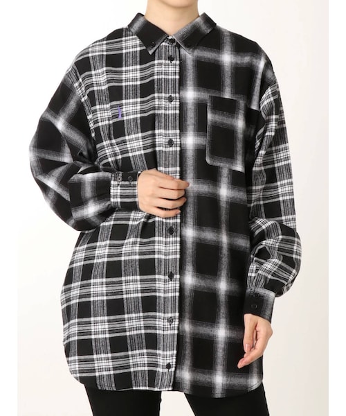 jouetie(ジュエティ)の「EASTBOY ブロッキング2WAYネルシャツ(シャツ/ブラウス・レディース・ミックス/レッド/ブラック・M)」の1枚目の写真