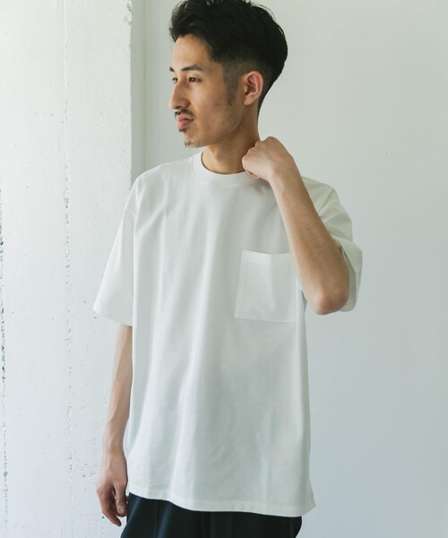 URBAN RESEARCH DOORS（アーバンリサーチドアーズ）の「『Sサイズ/WEB限定』ポンチポケットショートスリーブTシャツ（Tシャツ/カットソー・メンズ・NAVY/WHITE/L.GRAY/L.PINK/INK BLACK・S/M/L/XL）」の9枚目の写真