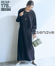 nissen | 高身長 2点セット(カーディガン+ノースリーブワンピース)(トールサイズ)Essenave(ワンピース)