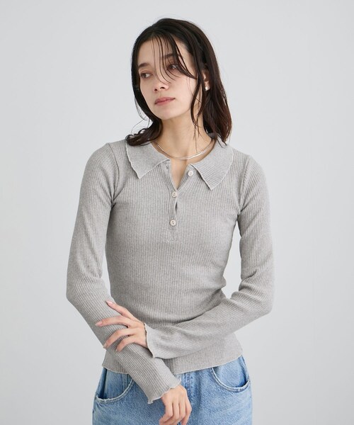 ADAM ET ROPE'(アダムエロペ)の「【Baserange(ベースレンジ)】DUAL LONG SLEEVE TEE(ニット/セーター・レディース・ライトグレー・S)」の15枚目の写真