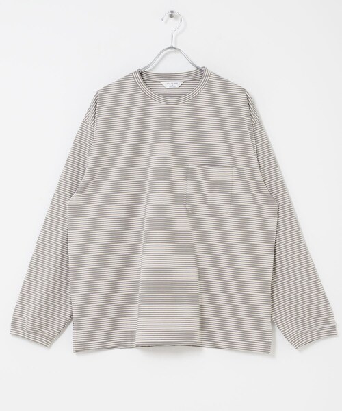URBAN RESEARCH DOORS(アーバンリサーチドアーズ)の「STILL BY HAND STRIPED LONG SLEEVE(Tシャツ/カットソー・メンズ・BEG×WHT/GRY×BLK/BLK×WHT・46/48/50)」の4枚目の写真