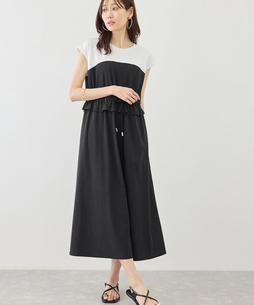 ROPE' PICNIC（ロペピクニック）の「ナイロンビスチェドッキングカットワンピース/UVカット・接触冷感（ワンピース・レディース・ブラック/ベージュ/ネイビー・F）」の9枚目の写真