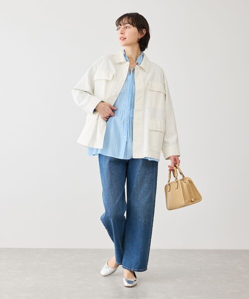 ROPE' PICNIC（ロペピクニック）の「ミリタリーブルゾン（ブルゾン・レディース・オフホワイト/カーキ・F）」の6枚目の写真