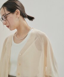 SALON adam et rope' | 【洗える】Vネックシアーカーディガン(カーディガン/ボレロ)