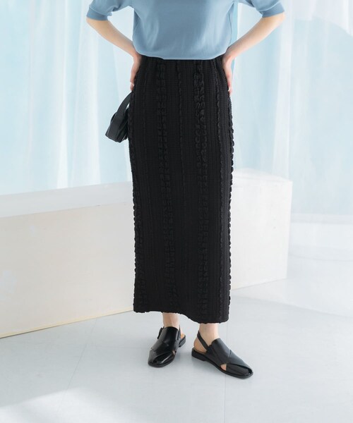 URBAN RESEARCH ROSSO（アーバンリサーチロッソ）の「ジャガードイージーストレートスカート（スカート・レディース・BLACK/RED・FREE）」の4枚目の写真