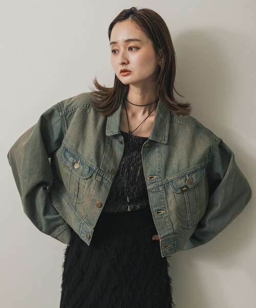 SENSE OF PLACE by URBAN RESEARCH(センスオブプレイスバイアーバンリサーチ)の「『別注』Lee101×SENSE OF PLACE JACKET(デニムジャケット・レディース・BROWN/GREEN・FREE)」の4枚目の写真