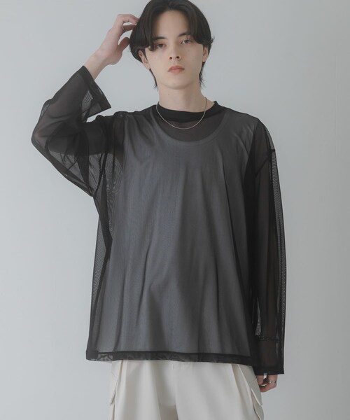 SENSE OF PLACE by URBAN RESEARCH(センスオブプレイスバイアーバンリサーチ)の「アソートシアーロングTシャツ(その他トップス・メンズ・BLACK/BLK MARBLE/KHK MARBLE/BLU MARBLE・M/L)」の10枚目の写真