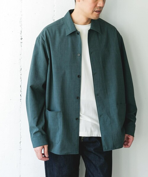 URBAN RESEARCH DOORS（アーバンリサーチドアーズ）の「『イージーケア/速乾/UVカット』クイックドライロングスリーブシャツカバーオール（カバーオール・メンズ・CHALK/YELLOW/BLUEGREEN/NAVY・M/L）」の20枚目の写真