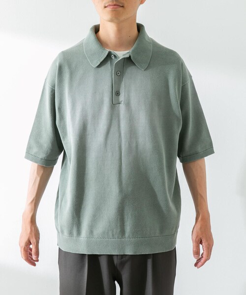 URBAN RESEARCH Sonny Label（アーバンリサーチサニーレーベル）の「ピグメントニットポロシャツ（ニット/セーター・メンズ・グリーン/スミクロ・M/L）」の14枚目の写真