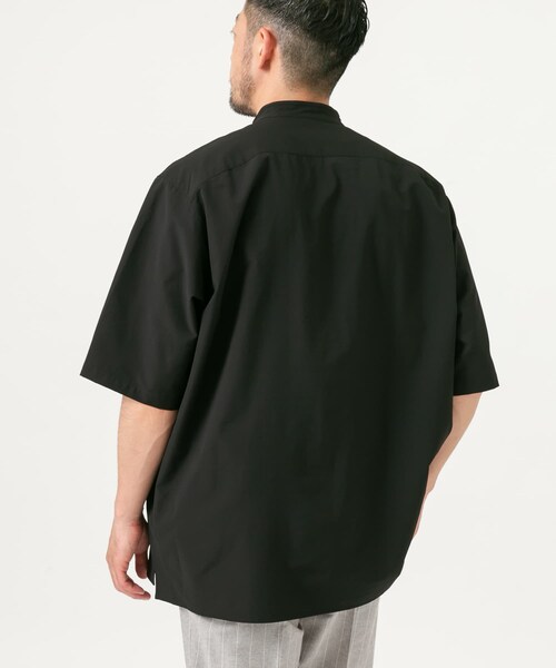URBAN RESEARCH ROSSO（アーバンリサーチロッソ）の「『XLサイズあり』マイクロサッカーバンドカラー半袖シャツ（シャツ/ブラウス・メンズ・BLACK/NAVY/CHARCOAL/DARK BROWN・S/M/L/XL）」の17枚目の写真